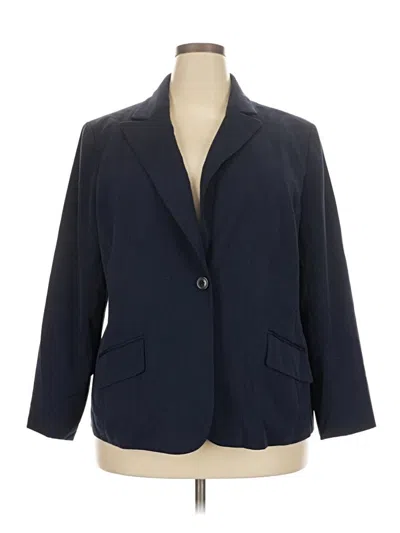 Pre-owned Ak Anne Klein Blazer Jacket In Blue