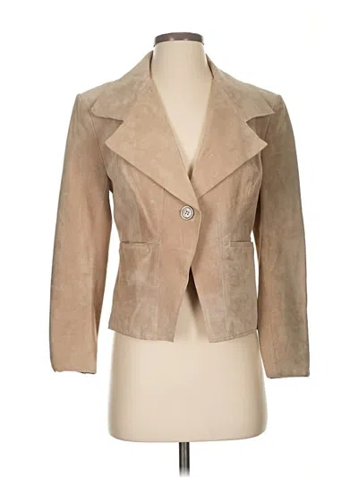 Pre-owned Ak Anne Klein Blazer Jacket In Brown