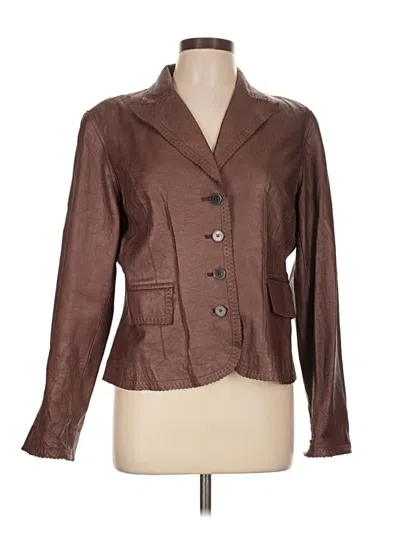 Pre-owned Ak Anne Klein Blazer Jacket In Brown