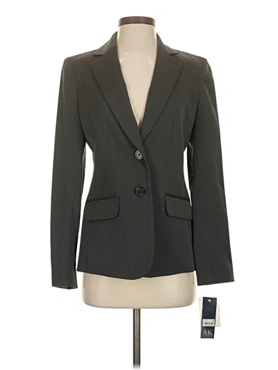 Pre-owned Ak Anne Klein Blazer Jacket In Gray