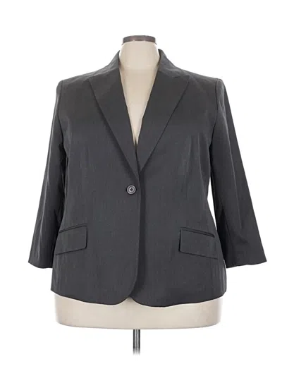 Pre-owned Ak Anne Klein Blazer Jacket In Gray