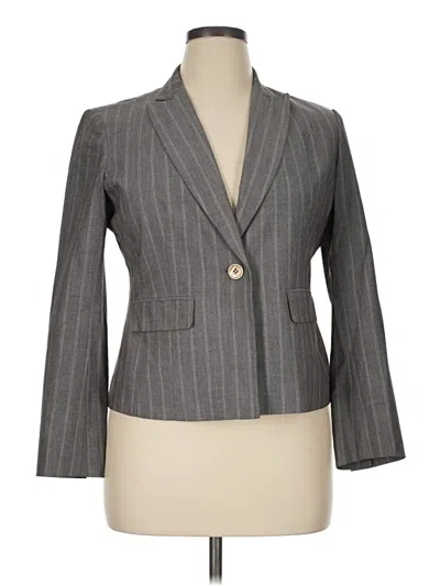 Pre-owned Ak Anne Klein Blazer Jacket In Gray