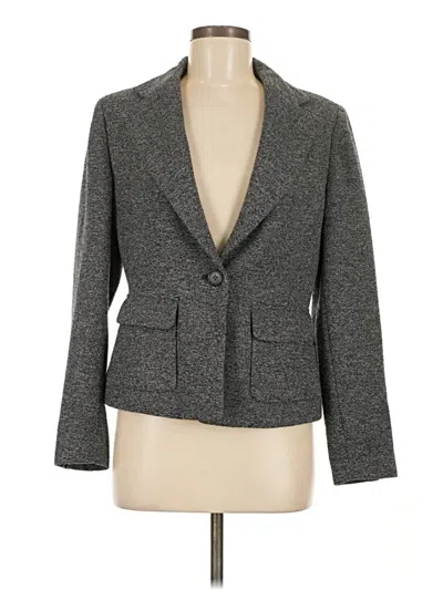 Pre-owned Ak Anne Klein Blazer Jacket In Gray