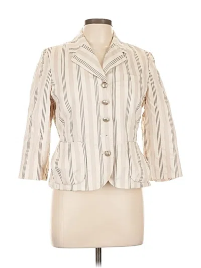 Pre-owned Ak Anne Klein Blazer Jacket In Ivory