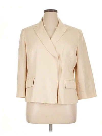 Pre-owned Ak Anne Klein Blazer Jacket In Ivory