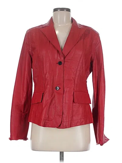 Pre-owned Ak Anne Klein Blazer Jacket In Red