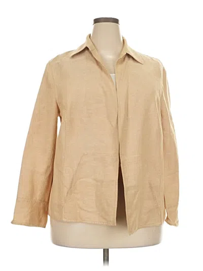 Pre-owned Ak Anne Klein Blazer Jacket In Tan