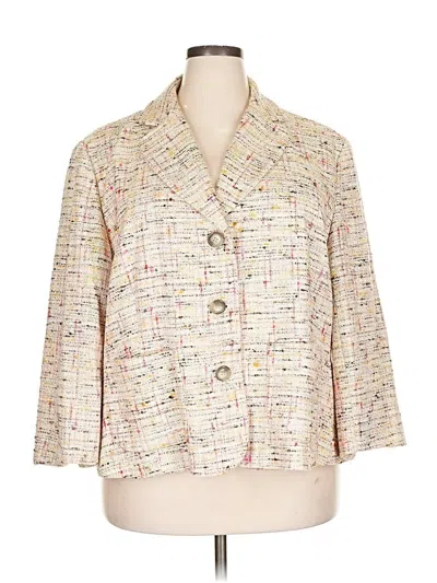 Pre-owned Ak Anne Klein Blazer Jacket In White