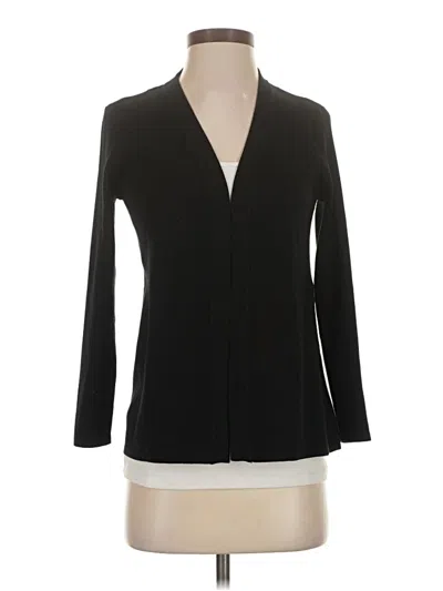 Pre-owned Ak Anne Klein Cardigan Sweater In Black