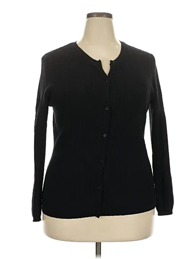 Pre-owned Ak Anne Klein Cardigan Sweater In Black