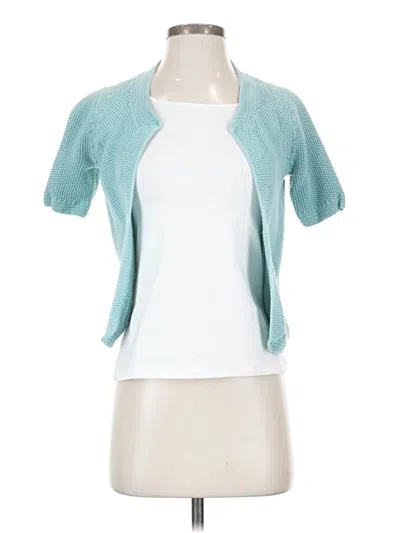 Pre-owned Ak Anne Klein Cardigan Sweater In Blue