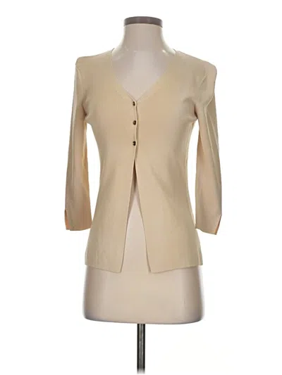 Pre-owned Ak Anne Klein Cardigan Sweater In Brown
