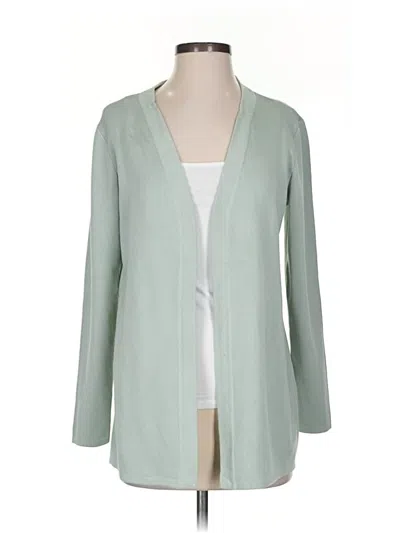 Pre-owned Ak Anne Klein Cardigan Sweater In Green