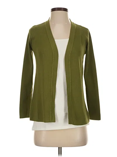 Pre-owned Ak Anne Klein Cardigan Sweater In Green