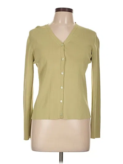 Pre-owned Ak Anne Klein Cardigan Sweater In Green