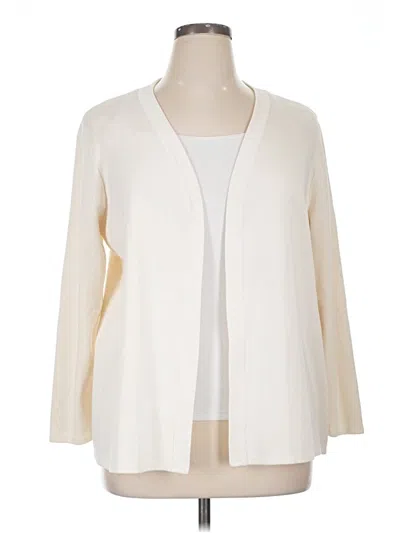 Pre-owned Ak Anne Klein Cardigan Sweater In Ivory