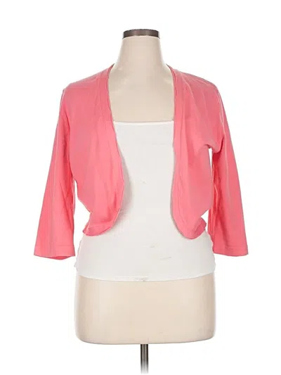 Pre-owned Ak Anne Klein Cardigan Sweater In Pink