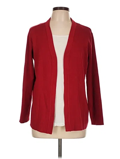 Pre-owned Ak Anne Klein Cardigan Sweater In Red