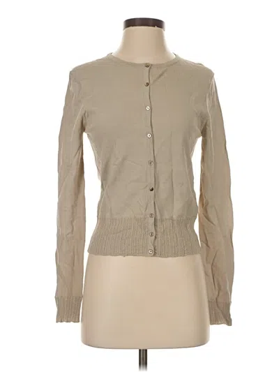 Pre-owned Ak Anne Klein Cardigan Sweater In Tan
