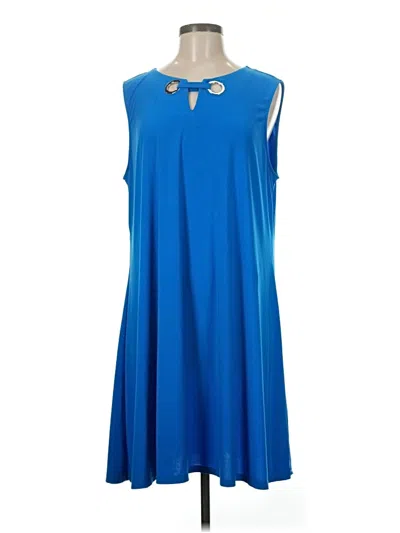 Pre-owned Ak Anne Klein Casual Dress In Blue