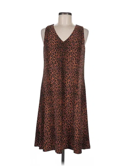 Pre-owned Ak Anne Klein Casual Dress In Brown