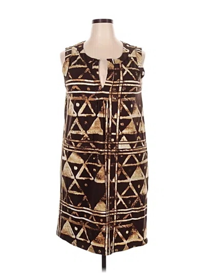 Pre-owned Ak Anne Klein Casual Dress In Brown