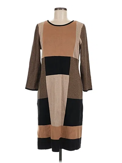 Pre-owned Ak Anne Klein Casual Dress In Brown