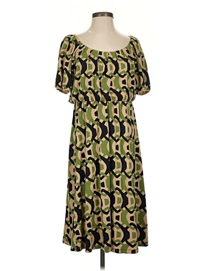 Pre-owned Ak Anne Klein Casual Dress In Green