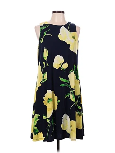 Pre-owned Ak Anne Klein Casual Dress In Yellow