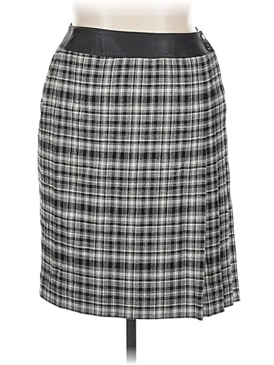 Pre-owned Ak Anne Klein Casual Skirt In Gray