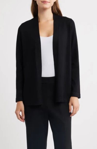 Ak Anne Klein Chatham Open Front Cardigan In Black