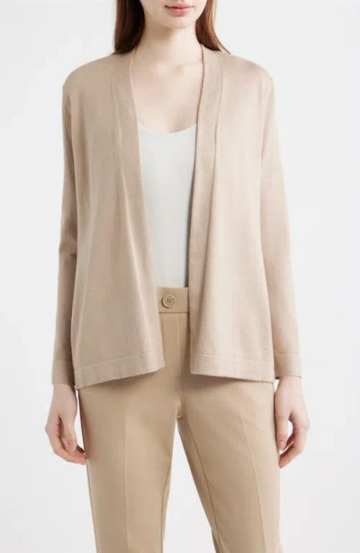 Ak Anne Klein Chatham Open Front Cardigan In Brown