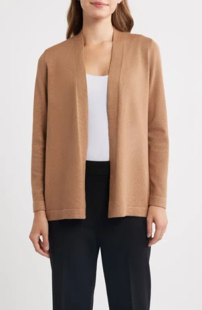 Ak Anne Klein Chatham Open Front Cardigan In Brown