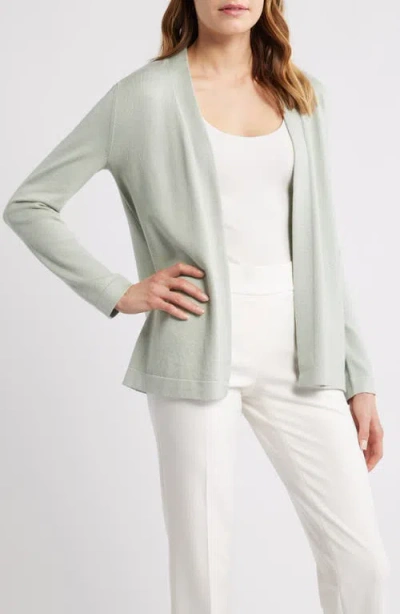 Ak Anne Klein Chatham Open Front Cardigan In Green