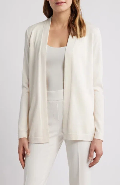 Ak Anne Klein Chatham Open Front Cardigan In White