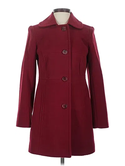 Pre-owned Ak Anne Klein Coat In Burgundy
