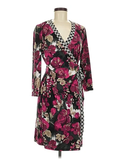 Pre-owned Ak Anne Klein Cocktail Dress In Burgundy