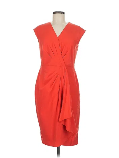 Pre-owned Ak Anne Klein Cocktail Dress In Orange