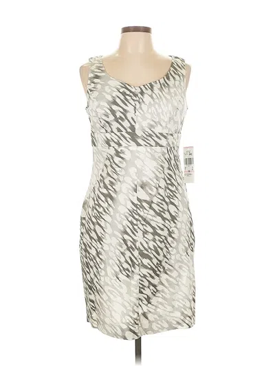 Pre-owned Ak Anne Klein Cocktail Dress In Silver