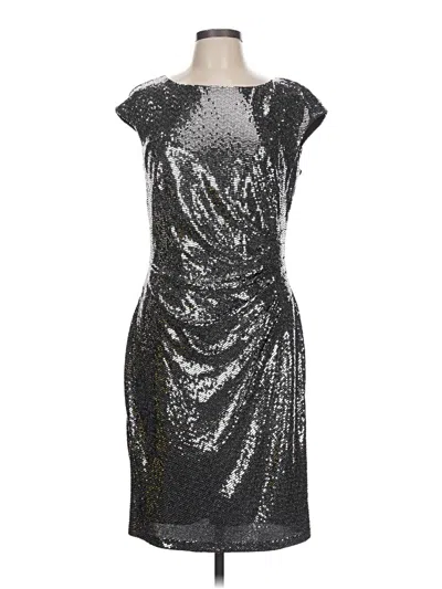 Pre-owned Ak Anne Klein Cocktail Dress In Silver