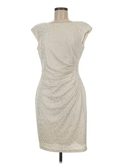 Pre-owned Ak Anne Klein Cocktail Dress In White
