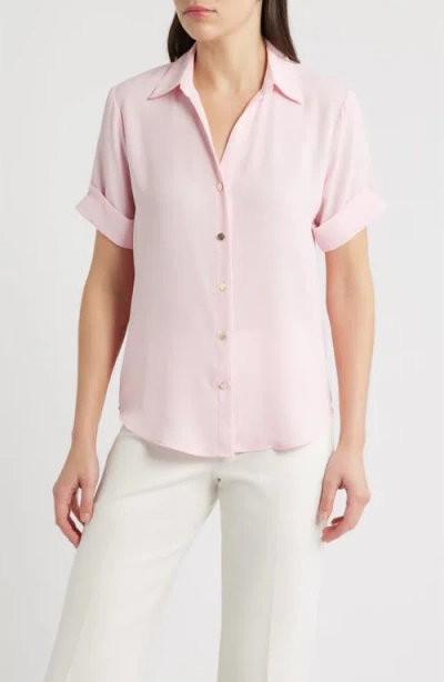 Ak Anne Klein Crepe Shirt In Pink