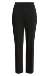 Ak Anne Klein Faux Fly Straight Leg Pants In Black