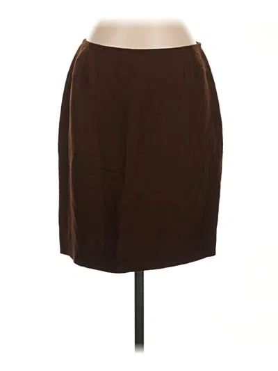 Pre-owned Ak Anne Klein Formal Skirt In Brown