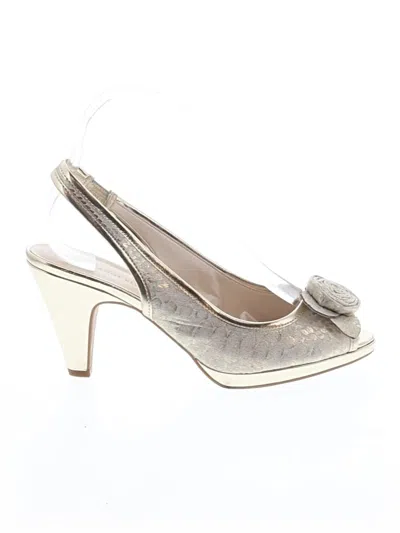 Pre-owned Ak Anne Klein Heels In Gold