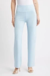 Ak Anne Klein High Waist Pull-on Pants In Blue