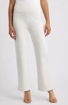Ak Anne Klein High Waist Pull-on Pants In White