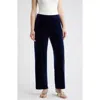 Ak Anne Klein High Waist Pull-on Wide Leg Pants In Blue