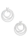 Ak Anne Klein Interlocking Frontal Hoop Earrings In Silver