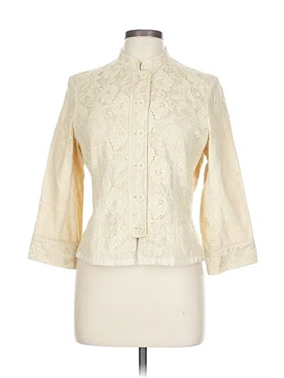 Pre-owned Ak Anne Klein Jacket In White